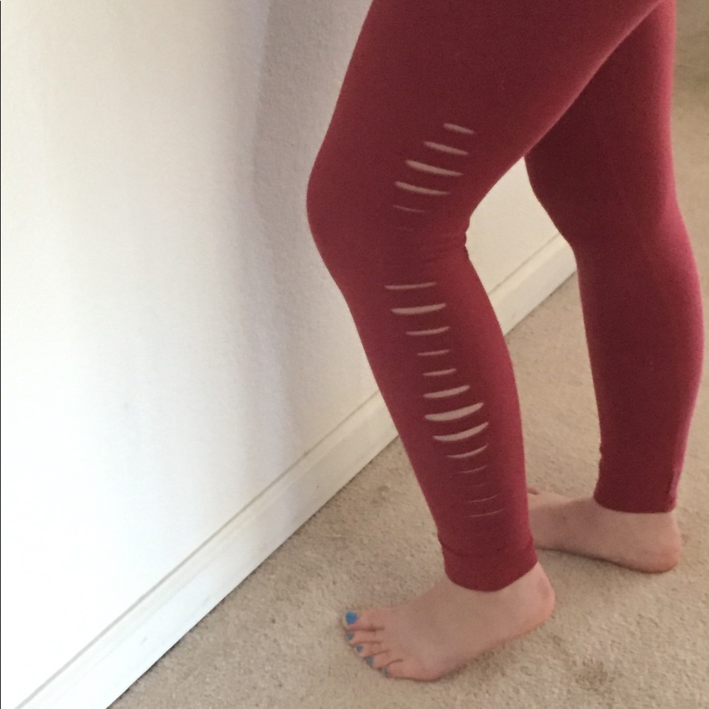 Aerie high waisted leggings with side slits size M